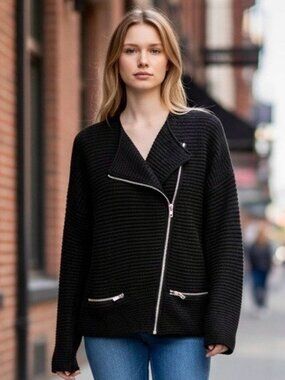 Maje — Angora Zip Cardigan